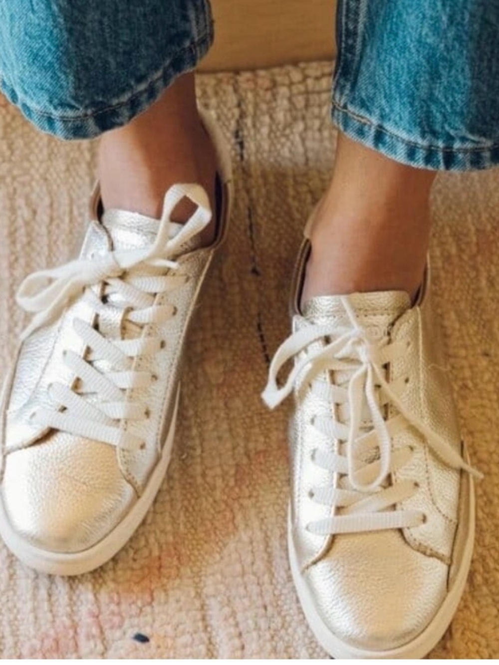 Soludos Ibiza gold metallic leather sneakers size 7 1/2 $30.00